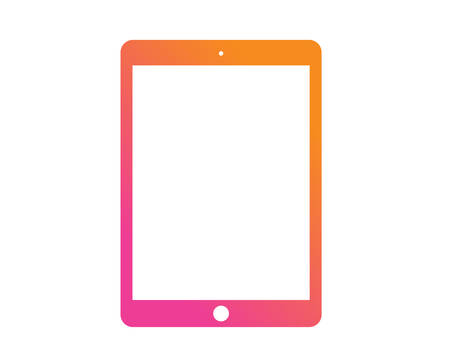 The vector Colorful gradient pink to orange flat tablet computer icon.のイラスト素材