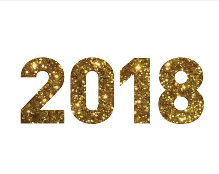 The Golden glitter isolated standard font word year 2018のイラスト素材