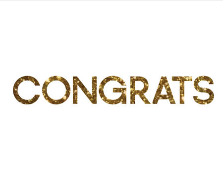 The Golden glitter isolated standard font word CONGRATSのイラスト素材