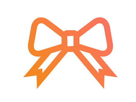 Isolated vector golden glitter gift ribbon line iconのイラスト素材