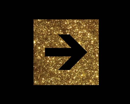 The Glitter golden isolated arrow flat icon