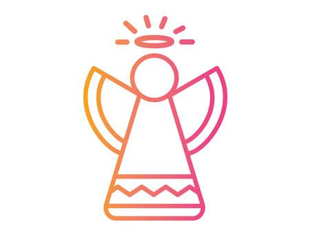 The gradient orange to pink isolated arrow flat iconのイラスト素材