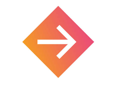 The Gradient orange to pink isolated arrow flat iconのイラスト素材