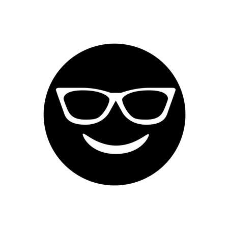 The black smiley face with sunglasses iconの写真素材