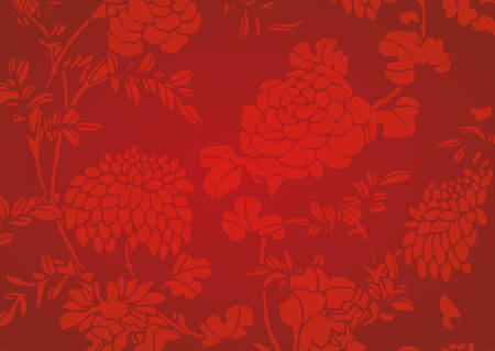 The traditional red gradient asian flower textured backgroundのイラスト素材