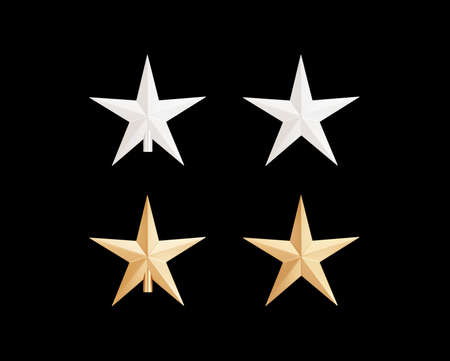The isolated decorative star for Christmas tree on black background