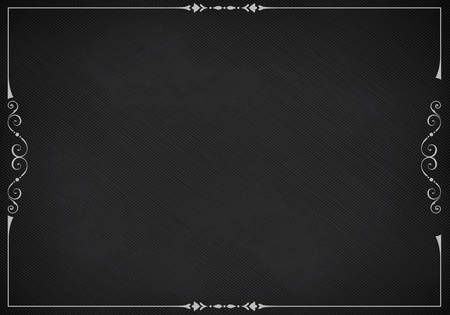 The classic textured blackboard background with retro borderのイラスト素材