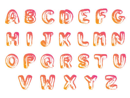 The isolated gradient air balloon number font collectionのイラスト素材