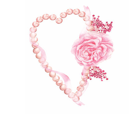 Isolated pink heart-shaped decoration for weddingのイラスト素材