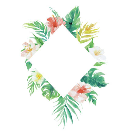 The isolated vector Yellow, pink flower and leaf wedding decoration のイラスト素材