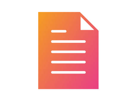 The isolated gradient pink to orange interface work file document flat iconのイラスト素材