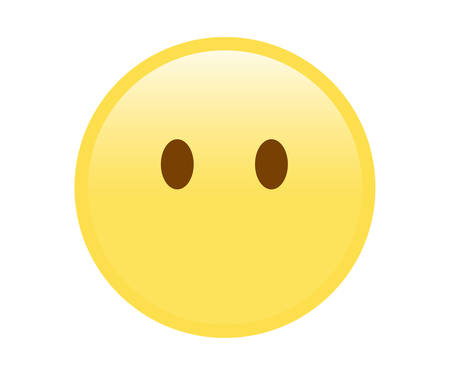 The vector isolated yellow sad and sorrowful face iconのイラスト素材