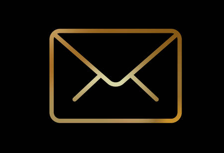 The vector gradient gold interface email envelope line icon symbolのイラスト素材