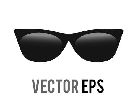 The isolated vector black sunglasses icon, representing cool or leisurely in sunny placeのイラスト素材