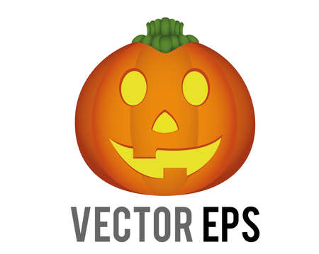 The isolated vector orange pumpkin Jack O Lantern icon for Halloween holiday decorationのイラスト素材