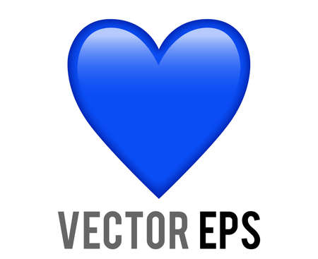 The isolated vector classic love gradient blue glossy heart icon, used for support, admiration, happiness, and excitementのイラスト素材