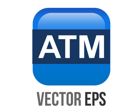 The isolated vector gradient blue ATM in square iconのイラスト素材