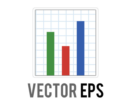 The Vector business presentation summary finance report bar chart icon showing three different colored vertical rectanglesのイラスト素材