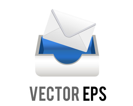 The isolated vector white envelope , mail, document paper tray icon, represent posting mail or sending messagesのイラスト素材