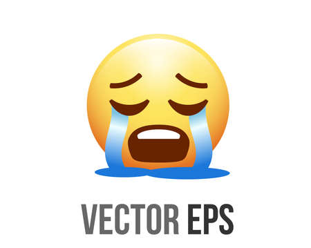 Isolated vector yellow smiling happy face with upper white teeth iconのイラスト素材