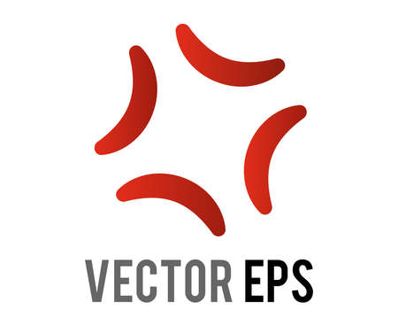 The isolated vector red anger symbol icon in anime or manga, represent veins popping on angry personのイラスト素材