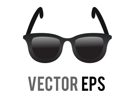 The isolated vector black sunglasses icon, representing cool or leisurely in sunny placeのイラスト素材