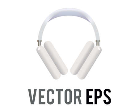The isolated vector white headphones icon, used to listen music or other audioのイラスト素材