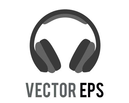 The isolated vector black headphones icon, used to listen music or other audioのイラスト素材