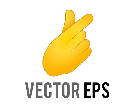 The vector gradient yellow index finger and the thumb form a small heart shape icon, to indicate a luxury or an expensive item, a lack of money, or request to be paid money.のイラスト素材