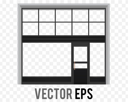 The vector main entrance of boutique shop facade, glass door, window display and backgroundのイラスト素材