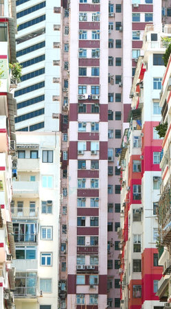 The crowded residential buildings in Hong Kong