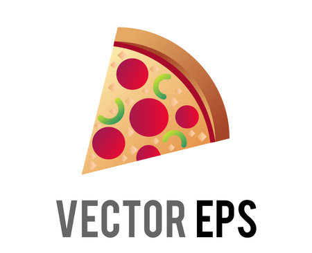 The isolated vector slice of pepperoni pizza food iconのイラスト素材