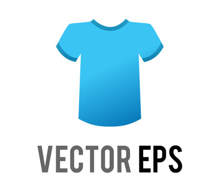 The isolated vector gradient blue blank unisex tee iconのイラスト素材