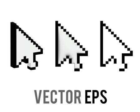 Computer classic mouse control arrow cursor pointer 8 bits pixelized iconのイラスト素材