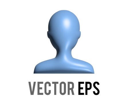 The vector dark blue silhouette generic profile of one person 3D icon , represent a user or memberのイラスト素材
