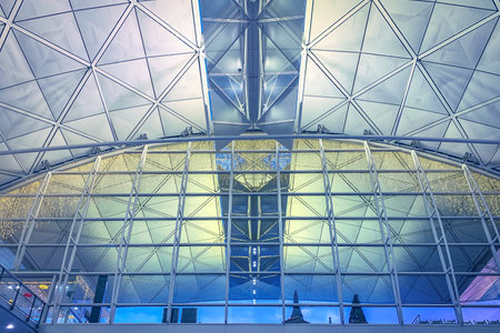 Modern design office interior building with window glassesの写真素材