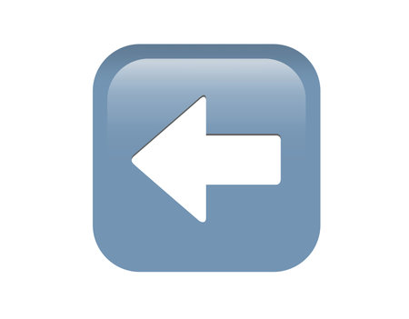 The gradient blue arrow pointing left round corner square icon button