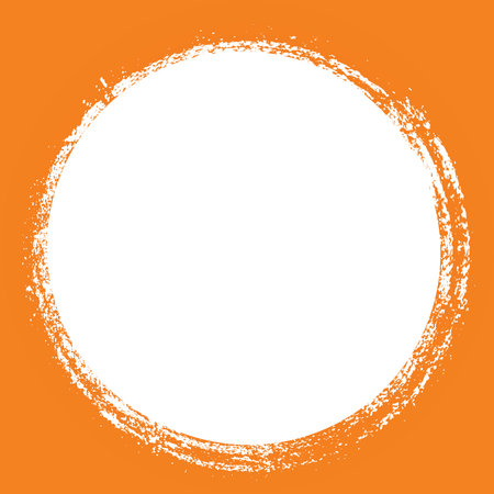 Halloween orange template banner square background with grunge circle borderの写真素材