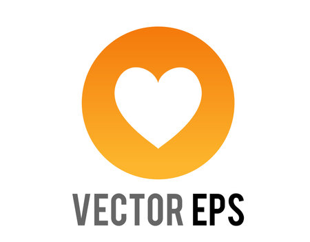 The isolated gradient orange social media love heart modern symbol iconのイラスト素材