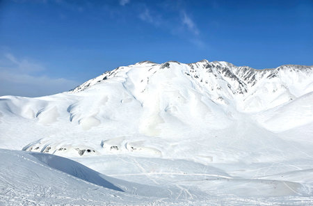 The natural landscape photo with snow mountain in Nagoya Japan