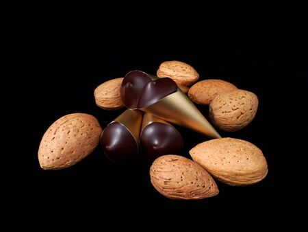 Almonds and nougatの写真素材