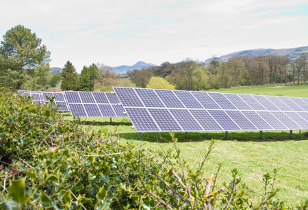 Solar panels in English countryside.