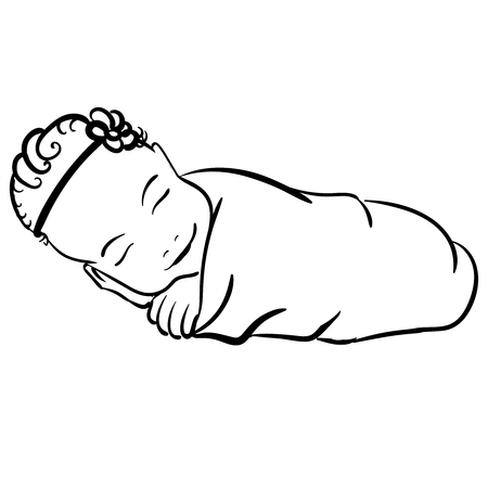 A newborn baby girlの写真素材