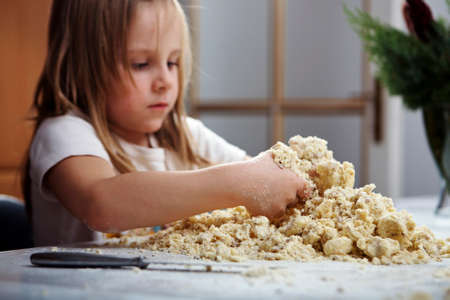 Christmas baking - family making classic home style christmas bakery