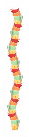 Coffee cups - large pyramid of china cups