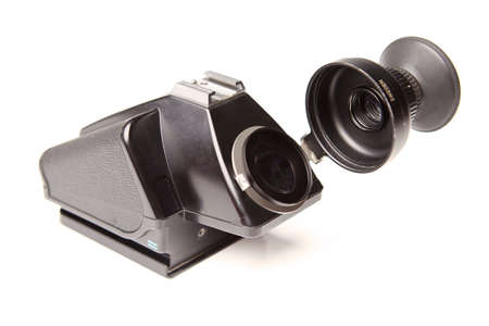 Used older retro camera viewfinder with loupe for slr film camera 6x6
