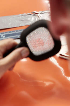 Exploring of evidence - tape used by criminal for latent fingerprints