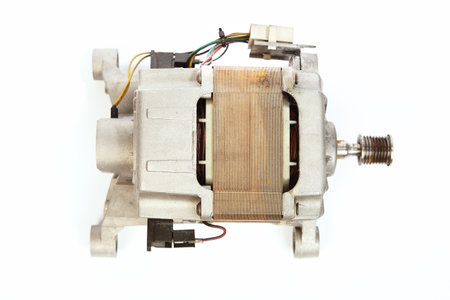 Unmounted washing machine engine removed for repair