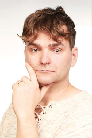 Adult man in regular dress posing