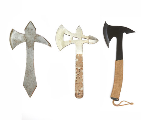 Axes - throwing weapons for training of fight and sport throwing